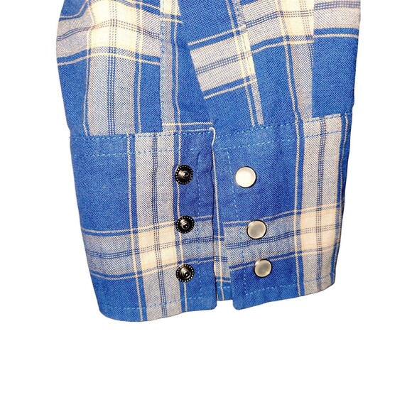 Ely Cattleman Western Pearl Snap Cowboy Shirt Men Size XL Blue Plaid Long Sleeve - Picture 8 of 8